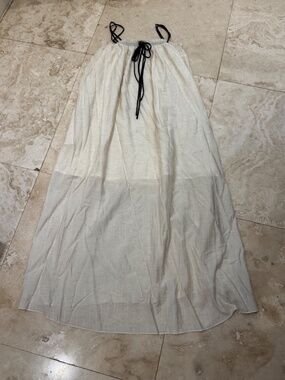 Promesa Maxi Dress Women Small Off White Lined Adjustable Straps & Chest -NWOT